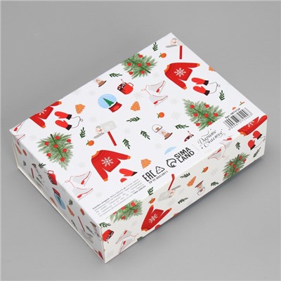 Коробка подарочная «Новогодние радости», 16.5 х 12.5 х 5 см, БЕЗ ЛЕНТЫ