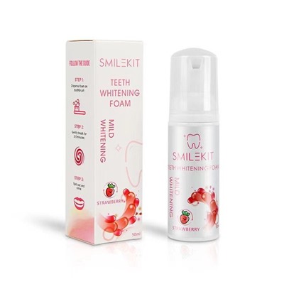 Пенка для отбеливания зубов с экстрактом клубники Smile Kit Teeth Whitening Foam Strawberry 50 ml