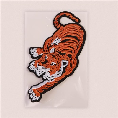 Термоаппликация «Тигр», 15 × 8 см, цвет оранжевый