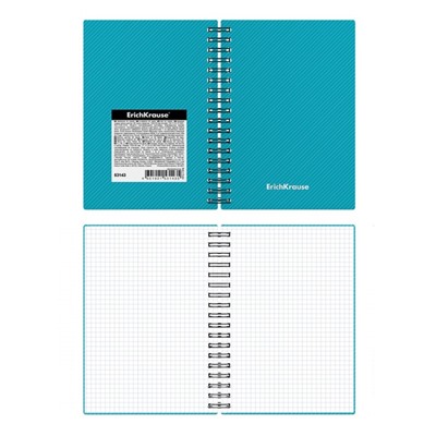 Тетрадь А6 (120 х 146 мм), 80 листов в клетку на гребне ErichKrause "Glance Vivid", пластиковая обложка, блок офсет, белизна 100%, МИКС