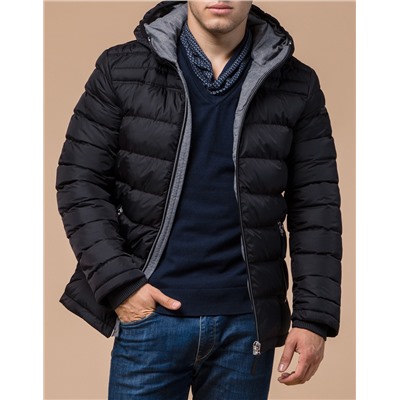 Мужская куртка качественного пошива черная модель 15181