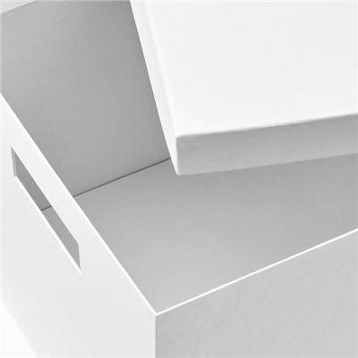 TJENA ТЬЕНА, Коробка с крышкой, белый, 25x35x20 см