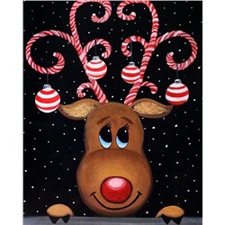 Картина по номерам 40х50 «Рождественский олень»