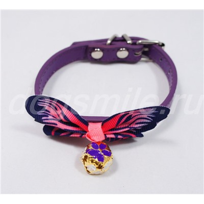 Фиолетовый ошейник с бабочкой