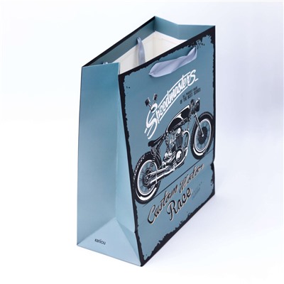 Подарочный пакет(M) "Moto classic", blue