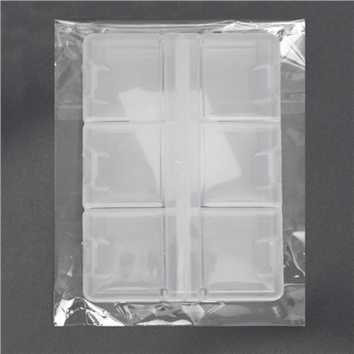 Органайзер, 9 × 6 × 1,8 см, 6 отделений, цвет прозрачный