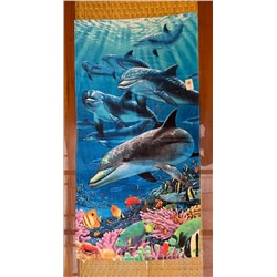 Пляжное полотенце «Дельфины» 140х70 см