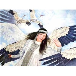 Алмазная мозаика картина стразами Якутская девушка, 40х50 см