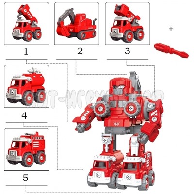 Конструктор с отверткой 5в1 Трансформер красный LM906-B, LM906-B