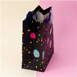 Подарочный пакет(S) "Universe rocket", black