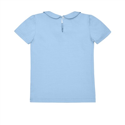 Голубая блузка с коротким рукавом 2-3