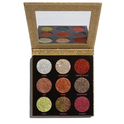 Палетка глиттеров Revolution Makeup Pressed Glitter Palette, Midas Touch 9 цветов