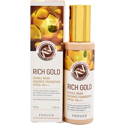 Тональный крем Enough Rich Gold Double Wear Radiance Fundation SPF50+ PA+++ (21)