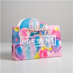 Пакет подарочный «Present», 30 × 23 × 10 см