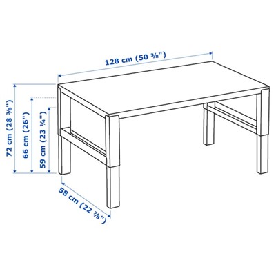 PÅHL ПОЛЬ, Письменный стол, белый, 128x58 см