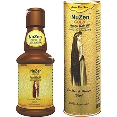 NuZen GOLD Herbal hair oil (НуЗен ГОЛД, Аюрведическое масло для волос), 100 мл.