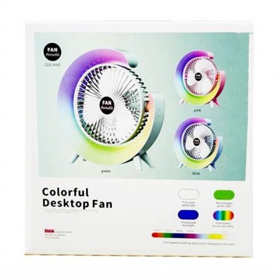 Переносной Портативный Вентилятор Colorful Desktop Fan с подсветкой оптом