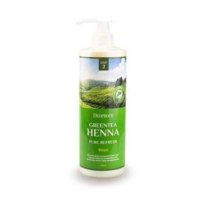 RINSE - GREENTEA HENNA PURE REFRESH  Бальзам для волос с зеленым чаем и хной 1000 мл