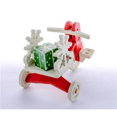 Елочная игрушка - Детский велосипед с багажником 3020 SnowFlake