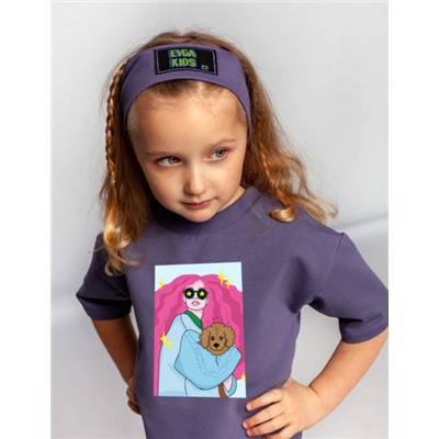 Свитшот с укороченным рукавом Джимми фиолетовый BEAUTY GIRL