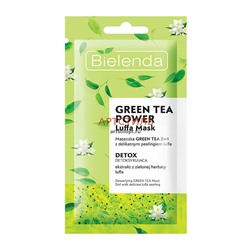 Bielenda Luffa Mask Green Tea 2in1 с детоксифицирующим пилингом скрабом 8 г.