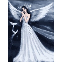 Алмазная мозаика картина стразами Девушка - ангел, 30х40 см