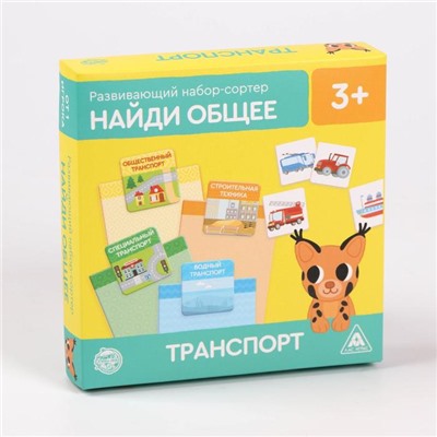 Развивающий набор-сортер «Найди общее. Транспорт», 3+