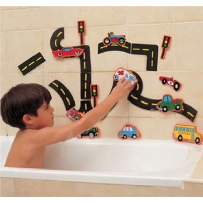 Игрушки-наклейки детские для ванной Дорога EVA-004