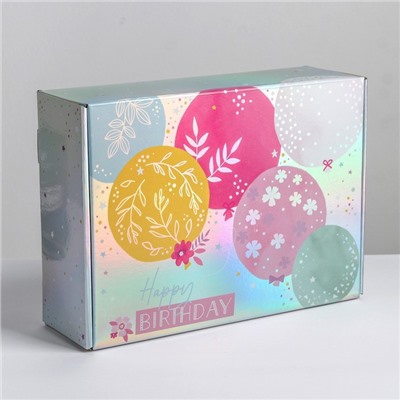 Складная коробка «Happy Birthday», 30,5 × 22 × 9,5 см
