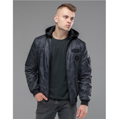 Куртка бомбер Braggart "Youth" на молнии черно-серая модель 14262