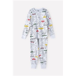 Пижама для мальчика Crockid К 1512 машинки на светло-сером меланже