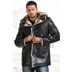 Мужская зимняя куртка с мехом волка