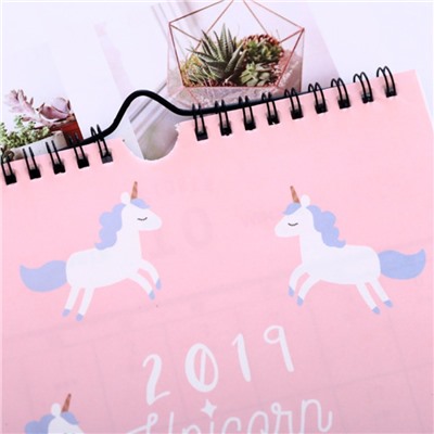 Календарь "Unicorn 2019" розовый