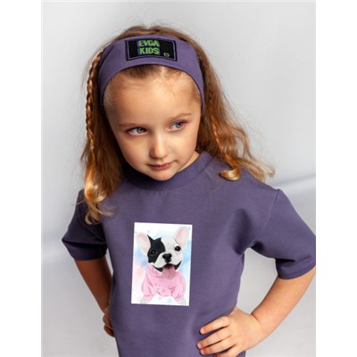 Свитшот с укороченным рукавом Джимми фиолетовый Cute puppy