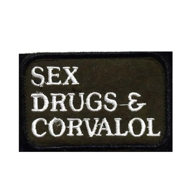 Нашивка на липучке Sex drugs and corvalol, 8.5х5.5 см