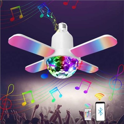 Потолочная музыкальная складная лампа E27, RGB-диско-шар, Bluetooth, 24 Вт