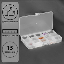 Органайзер для хранения мелочей, 17,7 × 10,2 × 2,3 см, цвет прозрачный