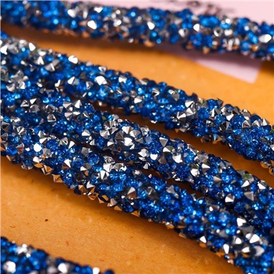 Шнур "Кристаллы сине-серебристые" намотка 1 метр