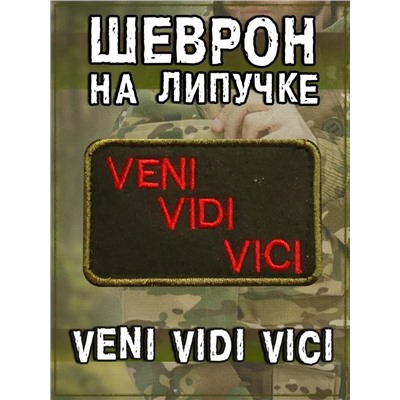 Нашивка на липучке Veni Vidi Vici, 8х5 см