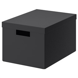 TJENA ТЬЕНА, Коробка с крышкой, черный, 25x35x20 см