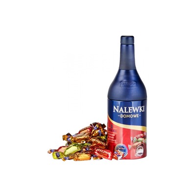 Ассорти шоколадных конфет с алкогольной начинкой Baltyk Наливка Домашняя со вкусами: вишневой, айвовой, ореховой настоек  (ж/б) 120гр