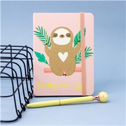 Блокнот(A6) "Sloth", pink