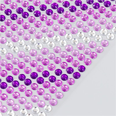Наклейка пластик стразы "Градиент розово-фиолетовый" 30х10,5 см