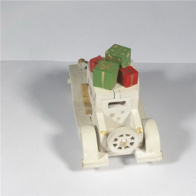 Елочная игрушка, сувенир - Машинка легковая 1013 White winter