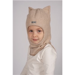 Арт. 31200 Шлем зимний для девочек "Кошка" . Цвет бежевый.