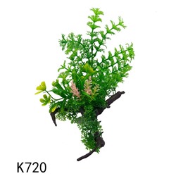 Искусственное аквариумное растение с корягой, 12х22 см, Акция!