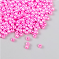 Набор бусин "Рукоделие" пластик, диаметр 3 мм, 25 гр, ярко-розовый