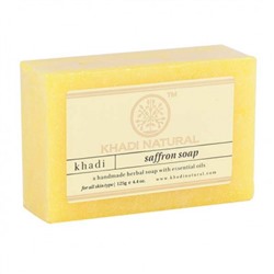 SAFFRON Handmade Herbal Soap With Essential Oils, Khadi Natural (ШАФРАН Мыло ручной работы с эфирными маслами, Кхади), 125 г.
