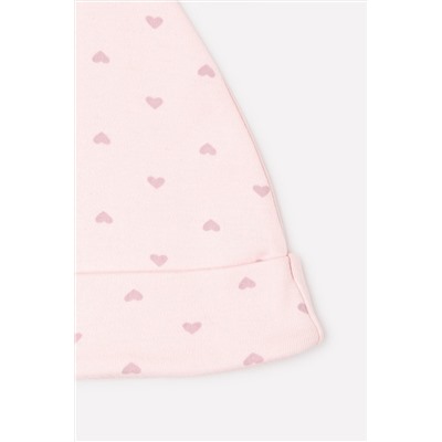 Шапка для девочки Crockid К 8036 сердечки на светло-розовом