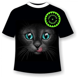 Подростковая футболка Кошка с языком 1047